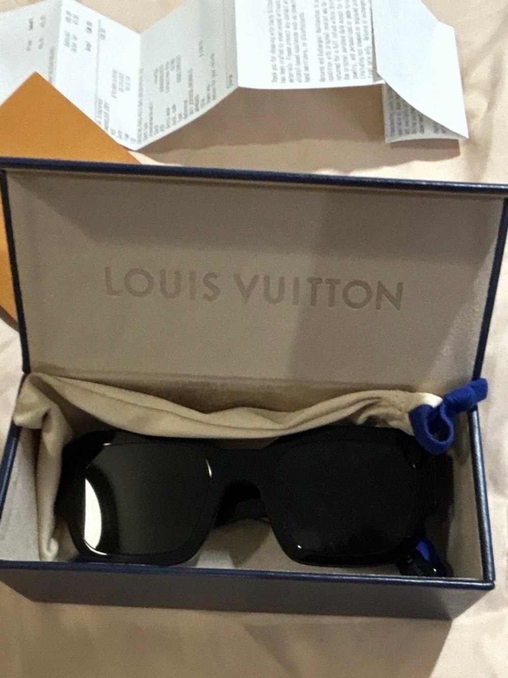 Louis Vuitton Black Sunglasses with Gold Hardware